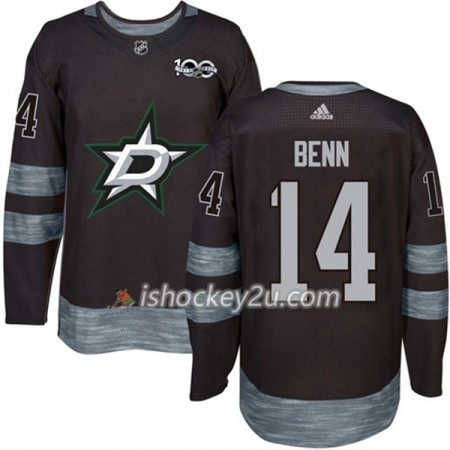 Mænd NHL Dallas Stars Trøje Jamie Benn 14 1917-2017 100th Anniversary Adidas Sort Authentic
